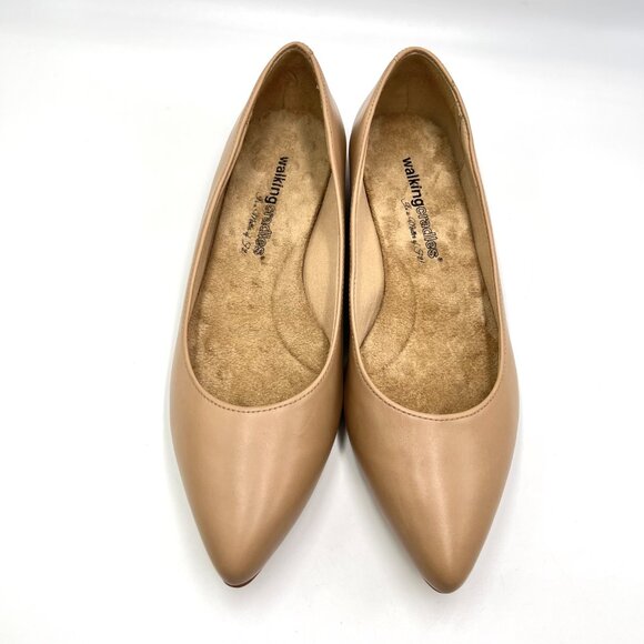 Walking Cradles Size 8.5 Nude Tan Beige Leather Comfort Ballet Flats Shoes - Picture 3 of 14